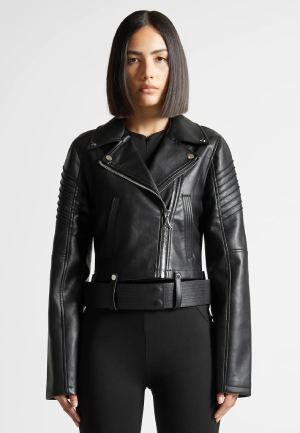 Manière De Voir Women’s Leather Biker Jacket